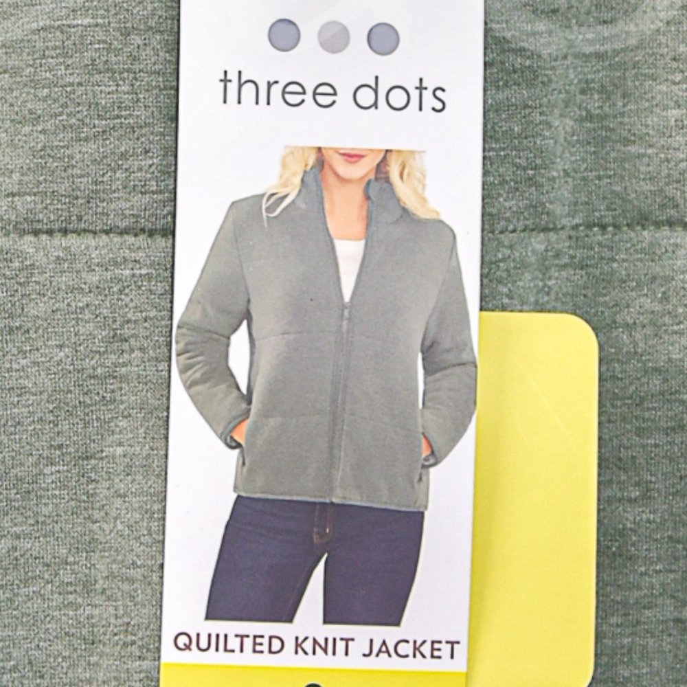 Three Dots Ladies' Quilted Jacket IN GREEN - Picture 5 of 5
